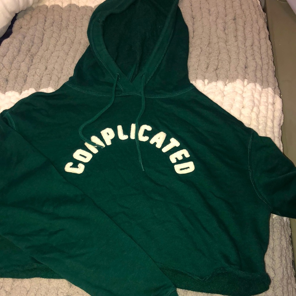 Veridian "complicated" cropped hoodie